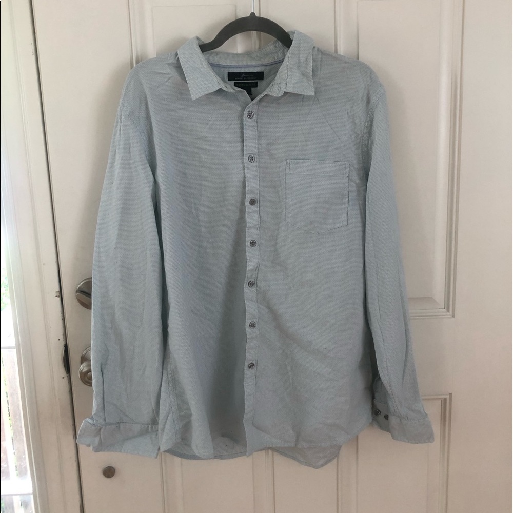 Blue and White Casual Marc Anthony Extra Slim Fit Cotton Size XL Button down